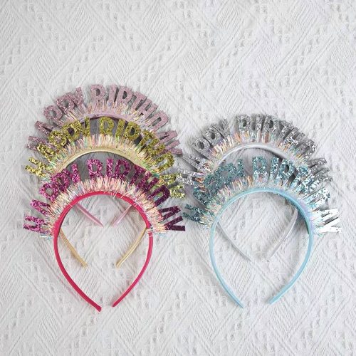 Multicolor Birthday Decoration Headband English Alphabet