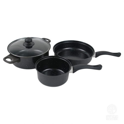 Three-piece Pot Set With Maifan Stone Cookware