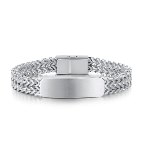 Hip Hop Double Row Chain Stainless Steel Titanium Bracelet