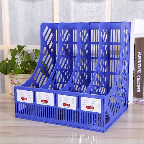 Office supplies plastic file rack desktop storage quadruple data rack A4 office file organization file column