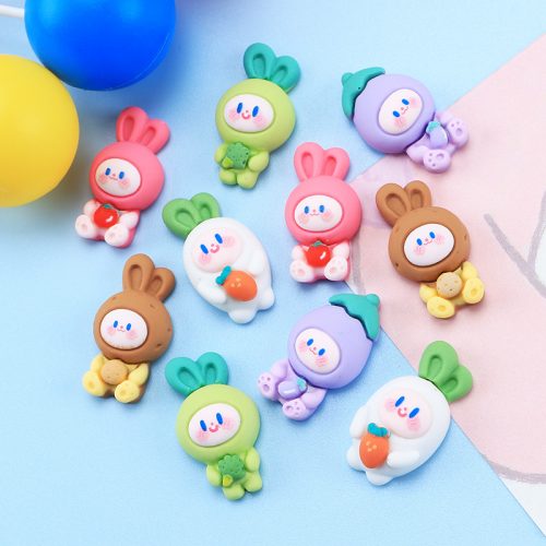 Cute vegetable rabbit radish cartoon creative diy cream glue mobile phone shell headdress refrigerator stickers hairpin